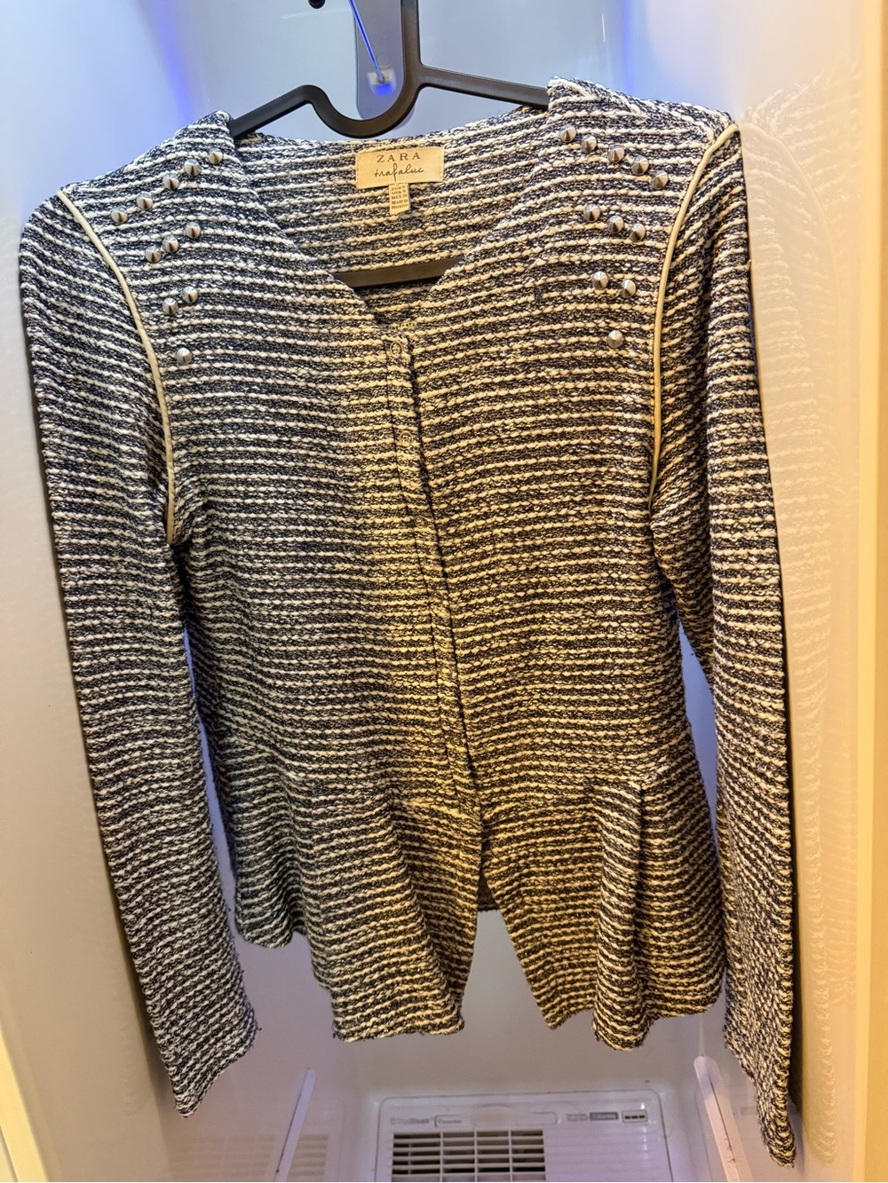 Zara peplum studded knit jacket